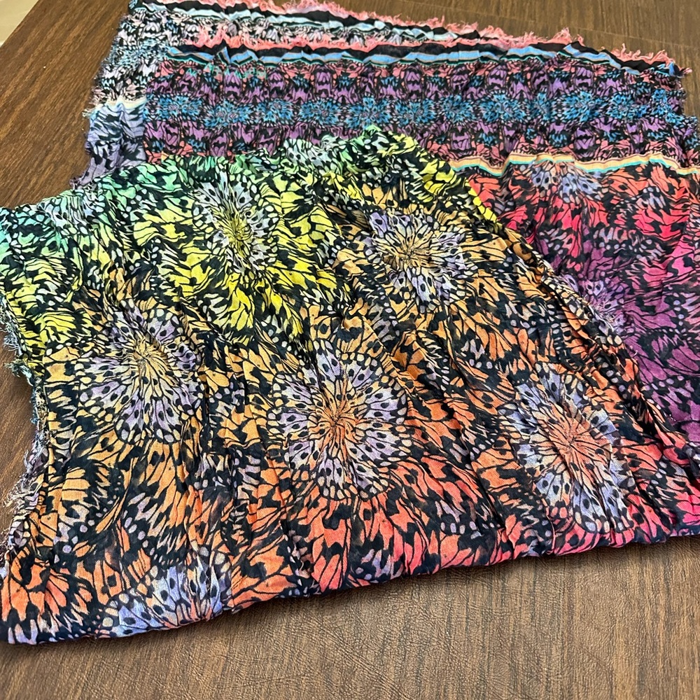 Matthew Williamson rainbow butterfly modal cashmere blend scarf